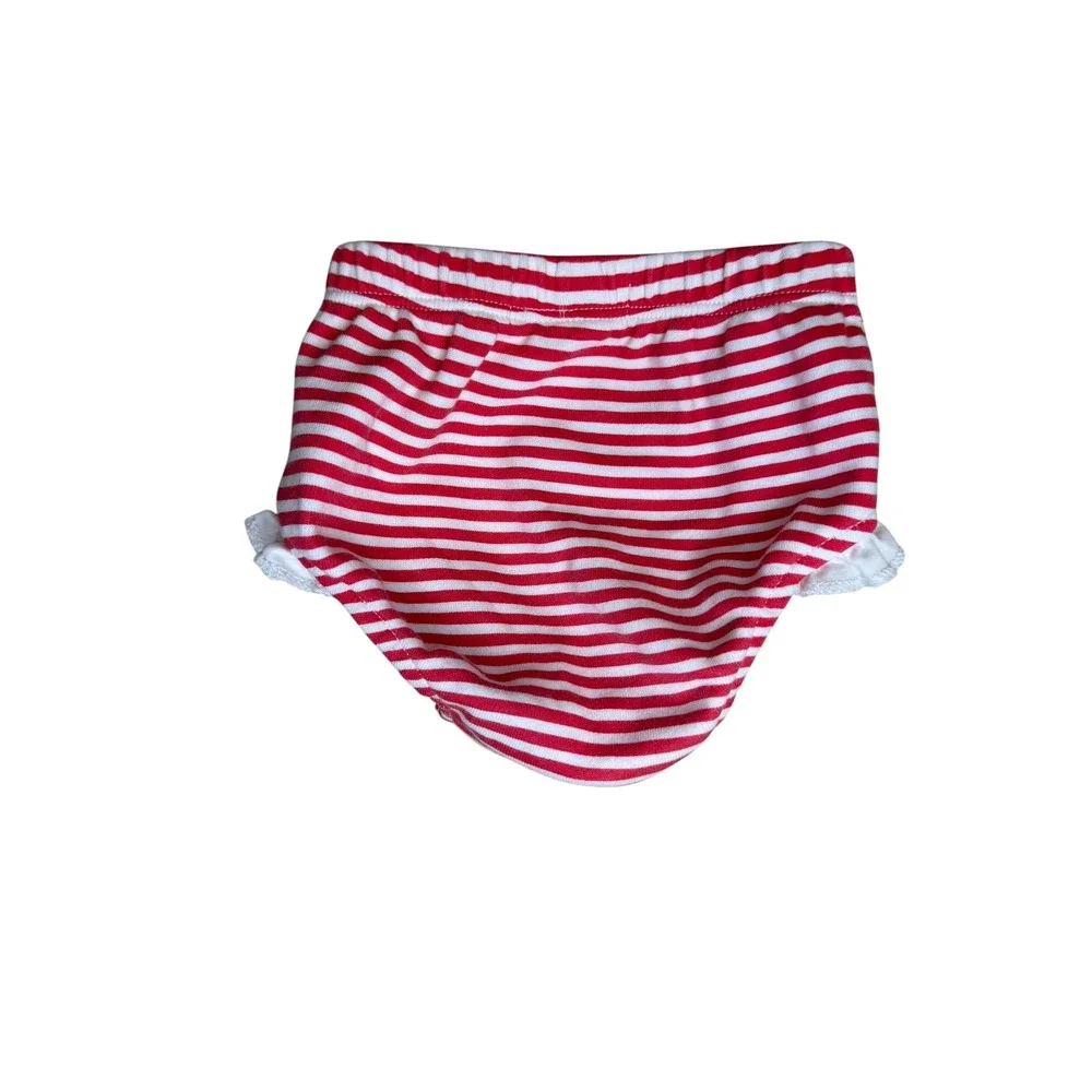 The Beaufort Bonnet Company Bloomers Baby 6-12M Red White Excellent Striped Pima